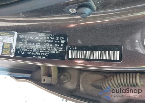 2017 Kia Forte Lx from USA, damaged, VIN 3KPFK4A76HE156957